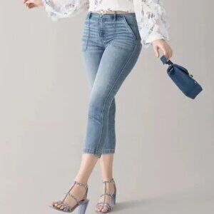 2/$30 White House Black Market The Everyday Soft Straight Crop Jeans 8 #9980